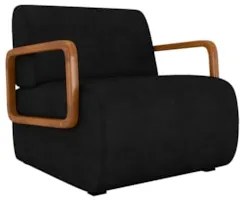 Poltrona Decorativa Orgânica para Sala Belarus Z08 Sintético Preto - M