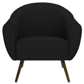 Poltrona Decorativa Sacha PU Sintético Preto G15 - Gran Belo