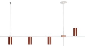 Pendente Sonda 5,7X28X130Cm Focos Assimetricos 4Xmr16 - Usina 16980/4 (MR-T - Marrom Texturizado)