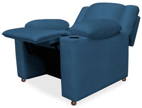 Poltrona Papai Manchester Reclinável Veludo Azul Marinho