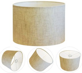 Cúpula Abajur Cilíndrica Cp-7018 Ø40x25cm Rustico Bege