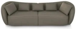 Sofá 3 Lugares 272cm Orgânico Pé Madeira Yume Veludo Marrom Z55 - Mpoz