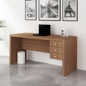Mesa para Escritório Home Office ME4113 MDP Amendoa G69 - Gran Belo