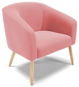 Poltrona Decorativa Pé Palito Natural Kit 2 Stella Suede D03 - D'Rossi - Rose