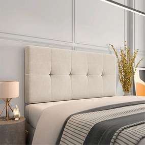 Cabeceira Painel Nina Para Cama Box Casal 140 cm Linho - D'Rossi - A27 Areia