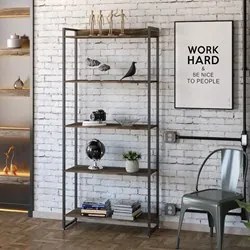 Estante Livreiro Dynamica Industrial 80cm 5 Prateleiras C08 Carvalho D