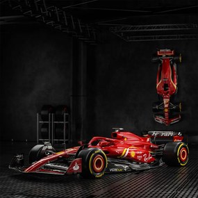 Modelo 1.2 Carro de Corrida Scuderia CL Artesanal Fibra de Vidro e Polietileno Decorativo F1 SF-24 2024 Vermelho G53 - Gran Belo