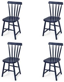 Kit 4 Cadeiras Skand Assento Escavado cor Azul - 70636 Sun House