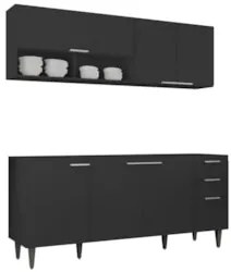 Armário de Cozinha CP01 Para Pia 180cm Pérola Z34 Preto     - Mpozenat