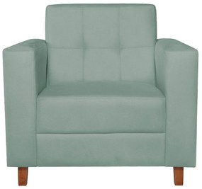Poltrona Decorativa Denver Suede Azul Tiffany - ADJ Decor