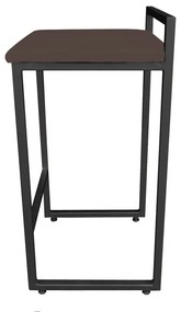 Banqueta Alta Lavínia Suede Marrom Base Preto D'Rossi