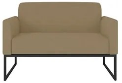 Poltrona Namoradeira 2 Lugares Base Industrial Preta Maressa S12 Suede