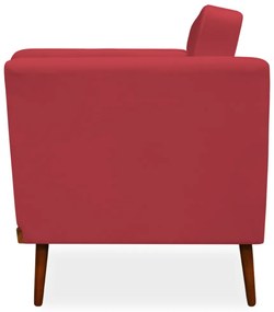 Poltrona Decorativa Siena Veludo Vermelho