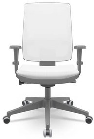 Cadeira Brizza Diretor Grafite Tela Branca Assento Aero Branco Base Autocompensador Piramidal - 66172 Sun House