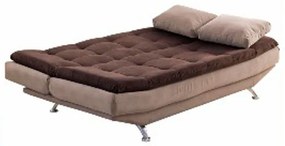 Sofá Cama 3 Lugares Speciale Marrocos Sued Pena Marrom e Bege - D'Rossi