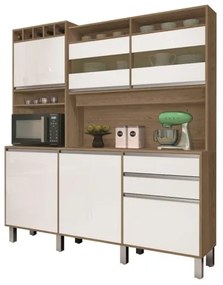 Kit Cozinha Smart 6 Portas Freijó/Branco - Vitamov