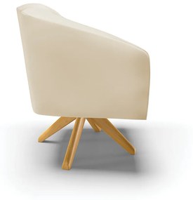 Poltrona Decorativa Giratória MA30 Stella Sintético Bege D03 - D'Rossi