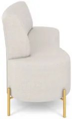 Sofá 2 Lugares 160cm Pés Aço Dourado Tamar Boucle Areia Z08 - Mpozenat