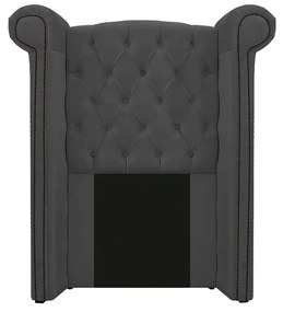 Kit Cabeceira e Calçadeira Veneza 100 cm Solteiro Corano Cinza - ADJ Decor