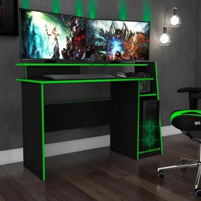 Mesa Gamer Escrivaninha Evolution Preto Verde