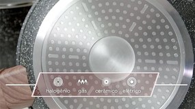 Conjunto com 4 Panelas de Titânio Black 5mm + 3 Tampas de vidro