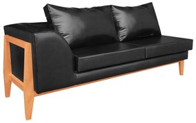 SOFA 2 LUGARES JUDY CORANO BASE MADEIRA DROSSI - Preto