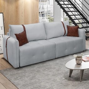 Sofá-Cama 2,30 m Retrátil e Reclinável 2 Lugares Elegance - Veludo Cinza