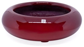 Vaso Bacia Decorativo Redondo em Fibra Vermelho Lira P 8 Cm B02 - D'Rossi