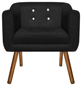 POLTRONA JULIA SUEDE PRETO COM STRASS PE