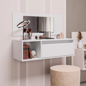 Penteadeira Camarim Gênesis com Nicho Decorativo e Gaveta Branco G96 - Gran Belo