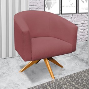 Poltrona Decorativa Giratória MA30 Kit 2 Stella  Linho Whisky Rosê D03 - D'Rossi