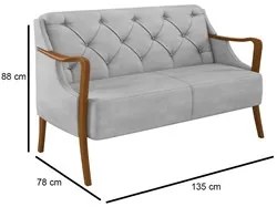 Kit Namoradeira 135cm e 2 Poltronas Decorativas Capitonê Lapa M22 Velu