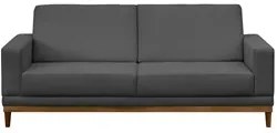 Sofá Living 200cm 3 Lugares Kayrós D05 Suede Cinza - Mpozenato