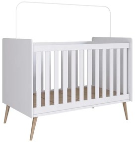 Berço Infantil Mini Cama Retrô Com Pés Palito - Branco