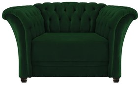 Poltrona Decorativa Chesterfield Sofia Suede Verde - ADJ Decor