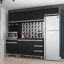 Cozinha Modulada 5 Peças com Tampo 241cm 10 Portas 4 Gavetas Andréia P