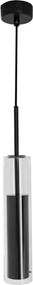 Pendente Metal Vidro Hilton - PRETO