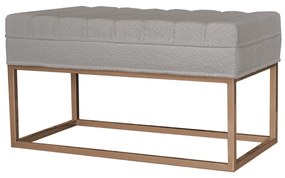 Puff Contemporâneo Cairo com Pés Metalizados - Dourado Soleil
