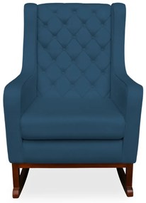 Poltrona Amamentação com Balanço Maju  Veludo - Azul Marinho