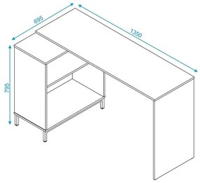 Mesa de Computador Escrivaninha Square Branco