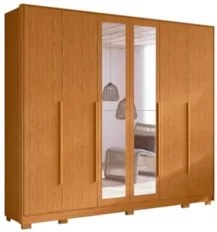Guarda Roupa Casal 270cm com Espelho Fascine A02 Cinamomo   - Mpozenat