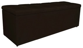 Calçadeira Estofada Manchester 195 cm King Size Corano Marrom - ADJ Decor