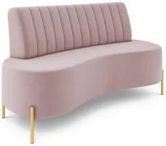 Sofá 2 Lugares 160cm Pés Aço Dourado Tamar Veludo Rosê Z08  - Mpozenat