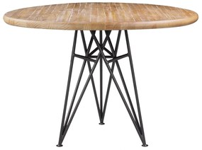 Mesa Sala de Jantar Cozinha Monary Redonda 110cm Grafite Madeira Maciça Driftwood G54 - Gran Belo