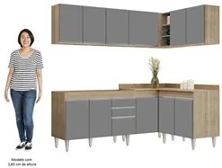 Armário de Cozinha Modulado de Canto 6 Peças CP28 Balcão sem Tampo Cas