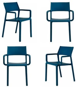 Kit 04 Cadeiras Santorini Polipropileno Azul Marinho - 73383 Sun House