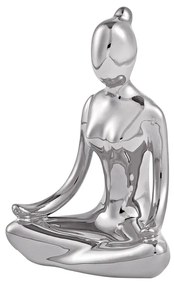 Escultura Decorativa de Yoga em Porcelana 1 Prata G39 - Gran Belo