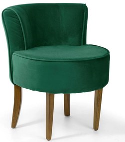 Poltrona Decorativa Sala de Estar Base de Madeira Ayla Veludo Verde G15 - Gran Belo
