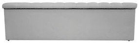 Recamier Baú Estofada Mel 160 cm Queen Size Com Capitonê Suede Cinza - ADJ Decor