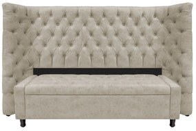 Kit Cabeceira e Calçadeira Baú Queen Everest P02 160 cm para cama Box Suede - ADJ Decor